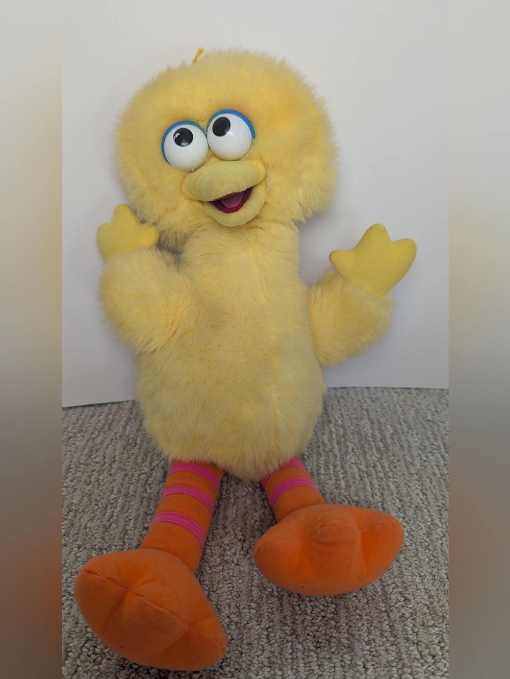 Vintage Sesame Street Big Bird Plush Toy Puppet Style